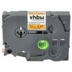 vhbw 1x Ruban compatible avec Brother PT D600VP, E110, E100B, E115, E105, E100, E100VP imprimante d'étiquettes 12mm Noir sur Orange fluo