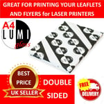 GLOSS A4 LASER PRINTER PAPER 2 SIDED 140 gsm x 500 sheets FLYERS LEAFLETS GLOSSY
