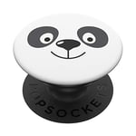 Adorable Animal Print White Panda Face PopSockets PopGrip: Swappable Grip for Phones & Tablets