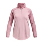 Girl's Under Armour UA Tech Graphic Half Zip Pullover Top in Pink
