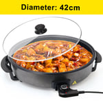 42CM Electric Skillet Multi-function Cooker Frying Grill Pan Hot Pot Family Size