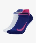 Nike Multiplier No Show Running Socks 2 Pack UK 5 - 8 EUR 34 - 38 Multi