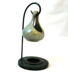 Puckator Teardrop Shape Hanging Oil Burner, Ceramic, Mixed, Stand 19cm 10cm 12cm Bowl Height 9cm Width Depth 7cm