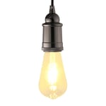 Lamphållare 2 st blank svart E27