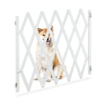 Barrière de sécurité, en bambou, pour chien, largeur 34-140 cm, hauteur : 87-99 cm, escaliers & porte, blanche - Relaxdays