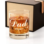 New Dad Gifts- EST 2021 Funny Dad Whiskey Glass- Great Gift for Dads to Be, Expectant Father, First Time Dad, Daddy to be, from Wife, Mother, Father, Friends