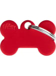 MyFamily ID Tag Basic collection Small Bone Red in Aluminum
