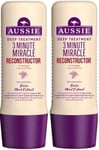 2 X Aussie 3 Minute Miracle Reconstructor Deep Treatment Conditioner, 250 Ml