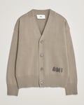AMI Embroidered Knitted Cardigan Ash