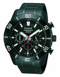 Brand New Mens Pulsar Black Ion Plated Chrono Watch 100m W/Proof Rp £195