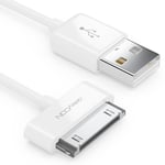deleyCON 2m (6.56 ft.) 30-Pin USB Cable Dock Connector Sync Cable Charging Cable Data Cable Compatible with IPhone 4s 4 3Gs 3G IPad Ipod - White
