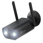 Nivian- Caméra Bullet WiFi 2,4Ghz-Résolution 2K-Convient pour l'extérieur IP66-Vision Nocturne 10m- Compatible avec Alexa et Google Home-Télécommande avec Application Tuya-Couleur Noire
