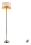 ETC-SHOP Lampadaire de salon support lampe en tissu plafonnier bois dimmer dans un ensemble comprenant des ampoules led rvb