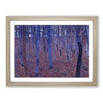 Beech Grove Forest Vol.3 By Gustav Klimt Classic Painting Framed Wall Art Print, Ready to Hang Picture for Living Room Bedroom Home Office Décor, Oak A4 (34 x 25 cm)