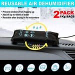 Dehumidifier Reusable 1kg x 2Bag for Car Home Office Moisture Absorber Large Bag