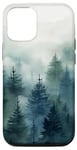 iPhone 13 Watercolor Forest Green Pine Trees Nature Case