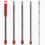 Ersättningshandtag för mopp Kompatibel med Vileda Spin Mop-tillbehör, 58 tum långt moppskaft i rostfritt stål för de flesta mopphuvuden Justerbar Red 1x Mop Handle