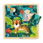 Djeco - Wooden puzzle, Jungle, 15 pcs