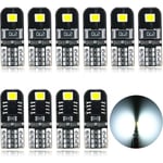 T10 LED-lampor CANBUS 12V Vit Ingen Polaritet Designad W5W Wedge Bil Inredning Ljus Kupol Nummerplåtsljus [Energiklass A+]