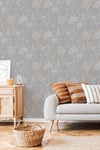 Cow Parsley Floral Grey / Rose Gold Wallpaper