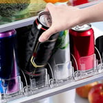 Fridge Drink Organizer Self Pushing Soda Can Beer Pop Can Dispenser Black New