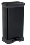 Curver | Decobin 50 L Carbon Rubbish Bin, Black, 80% Recycled Material, 39 x 29 x 72 cm