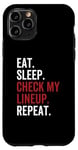 Coque pour iPhone 11 Pro Eat Sleep Check My Lineup Repeat Funny Fantasy Football