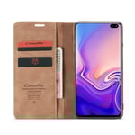 CASEME Plånboksfodral för Samsung Galax S10 Plus - Brun