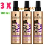 Schwarzkopf Styling Keratin Heat Protection Hair Spray, Frizz Control, 3X200ML