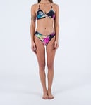 Hurley Hana Rvsb Moderate Bottom Culotte de Bikini, Black/Tiki Multi, XS Femme