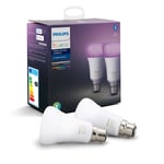 Philips Hue Twin Pack White and Colour Ambiance Smart Bulb LED [B22 Bayonet Cap] with Bluetooth. Works with Alexa and Google Assistant