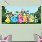 Ag Art - Poster géant Château et Princesses Disney intisse 202X90 cm
