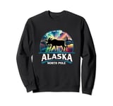 North Pole Alaska Aurora Borealis Moose Souvenir Sweatshirt