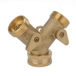 Mutiwill Faucet Y-Joint Connector Solid Brass 2-Head Water Pipe Distributor For Dishwasher And Washing Machine Hose Diverter Brass Manifold