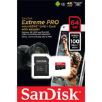 SanDisk 64 Go microSD Extreme Pro 100 Mo / s 4K U3 SD 64 Go microSDXC SDSQXCG-064G