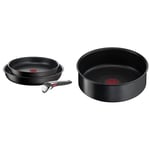 Tefal Ingenio Unlimited ON 3 Piece Non-Stick Induction Pan Set, 24 & 28 cm Frying Pans & Ingenio Unlimited, 24cm Saucepan, Stackable, Removable Handle, Space Saving, Non-Stick