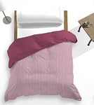 Catotex Parure de lit avec Housse de Couette réversible Motif Rayures 50 % Coton, 50 % Polyester. Lit de 150/160 cm Bordeaux. Modèle Nalu