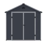 8 x 6 Double Door Apex Plastic Shed (Dark Grey)
