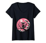 Womens Retro Black Cat Ninja Japanese Moon Wave Kanagawa Men Women V-Neck T-Shirt