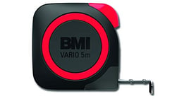 BMI Vario 411 Mètre ruban de poche standard (5 m, largeur 16 mm, ruban avec ruban + bouton stop, avec clip ceinture, boîtier en polyamide renforcé de fibre de verre) 411541121