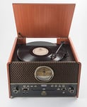 GPO Chesterton Record Player, CD Player, USB, FM Radio, Cassette Player, AUX IN, Built-in Speakers