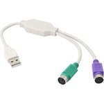 Adaptateur de cordon de cable USB PS2 pour clavier et souris avec interface PS/2, contr?leur USB intégré et prise en charge du port PS2 du commutateur KVM