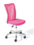 Inter Link - Chaise de bureau pour enfant - Fauteuil pivotant ergonomique - Réglable en hauteur - Pied en métal chromé - Housse en tissu mesh respirant - Pivote à 360° - Rose - Bonnie