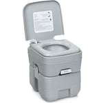 Campingtoalett, resetoalett, mobiltoalett, portabel utedass, 20 L, grå