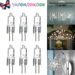10 X G4 Halogen Capsule Lamps Light Bulbs 10w Or 20 Watt 5w 35w 12 Volt 2 Pin Uk