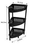 Black Corner Storage Shower Rack 3 Tier Kitchen Bathroom Shelf Organiser Caddy