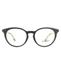 Burberry Round Black with Check Unisex Women Glasses Frames - One Size