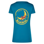 La Sportiva La Sportiva Women's Climbing On The Moon T-Shirt Turchese/Giallo L, Turchese/Giallo