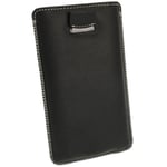 Black Genuine Leather Pouch for Sony Xperia Z Android Phone Case Cover Holder