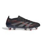 adidas Predator Elite SG Stealth Victory - Svart/Grå/Lucid Red - Soft Ground (SG), storlek 44